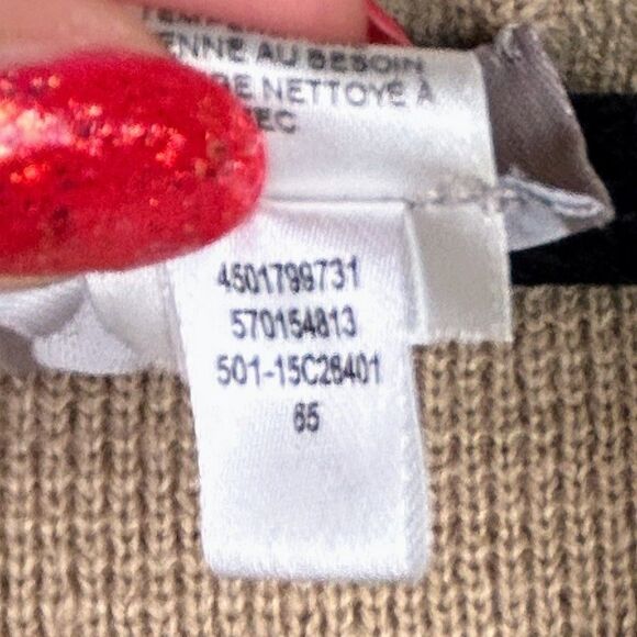 Chico’s Knit Poncho Cape Tan Cardigan Sweater Hooded Lagenlook Women One Size - Picture 13 of 15